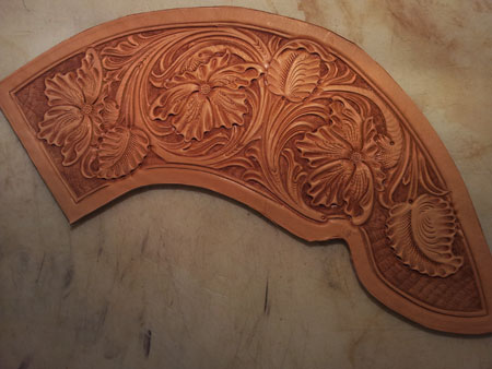 Tooling from student of Keith Valley floral tooling DVD