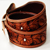 Handsome cowboy belt sporting Keith valleys' Sheridan Style Floral Carving and solid sterling trimings